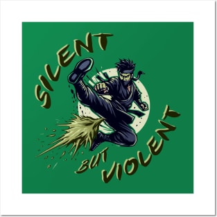 Silent But Violent - Funny Farting Ninja Posters and Art